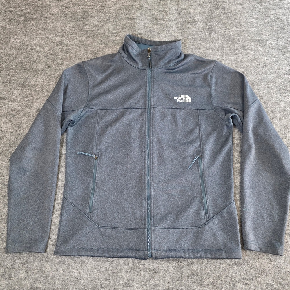 The North Face WindWall Jacket Mens Small Blue Fleece Lined Full Zip Softshell